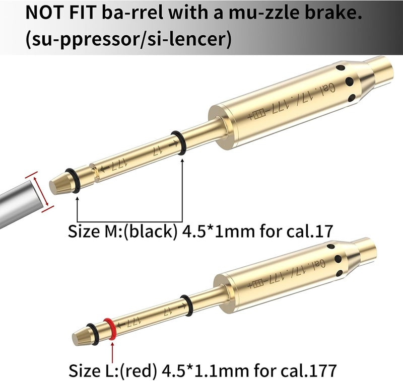 Tipfun .22LR/.177 Cal/ 9mm /.375 Cal / .41 Cal / 40sw/10mm Red Laser Boresighter Bore Sight End Barrel Easy to Fit Revolvers Pistols Rifle and Air Guns with Batteries - Image 3